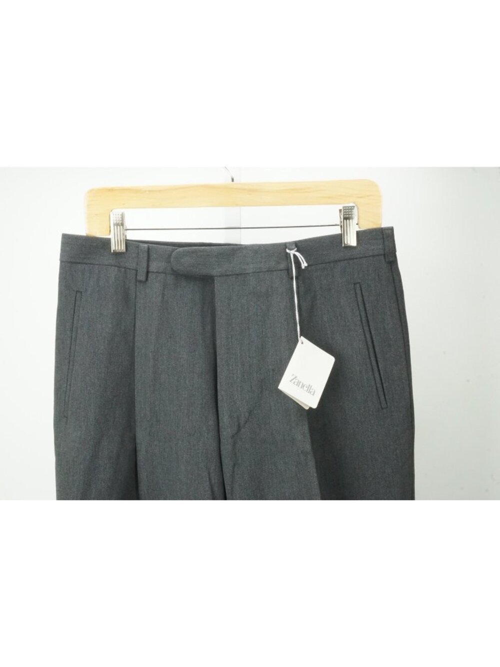 Zanella Marc Medium Gray Woven Cotton Blend Dress Pants Sz 48 EU BRAND NEW
